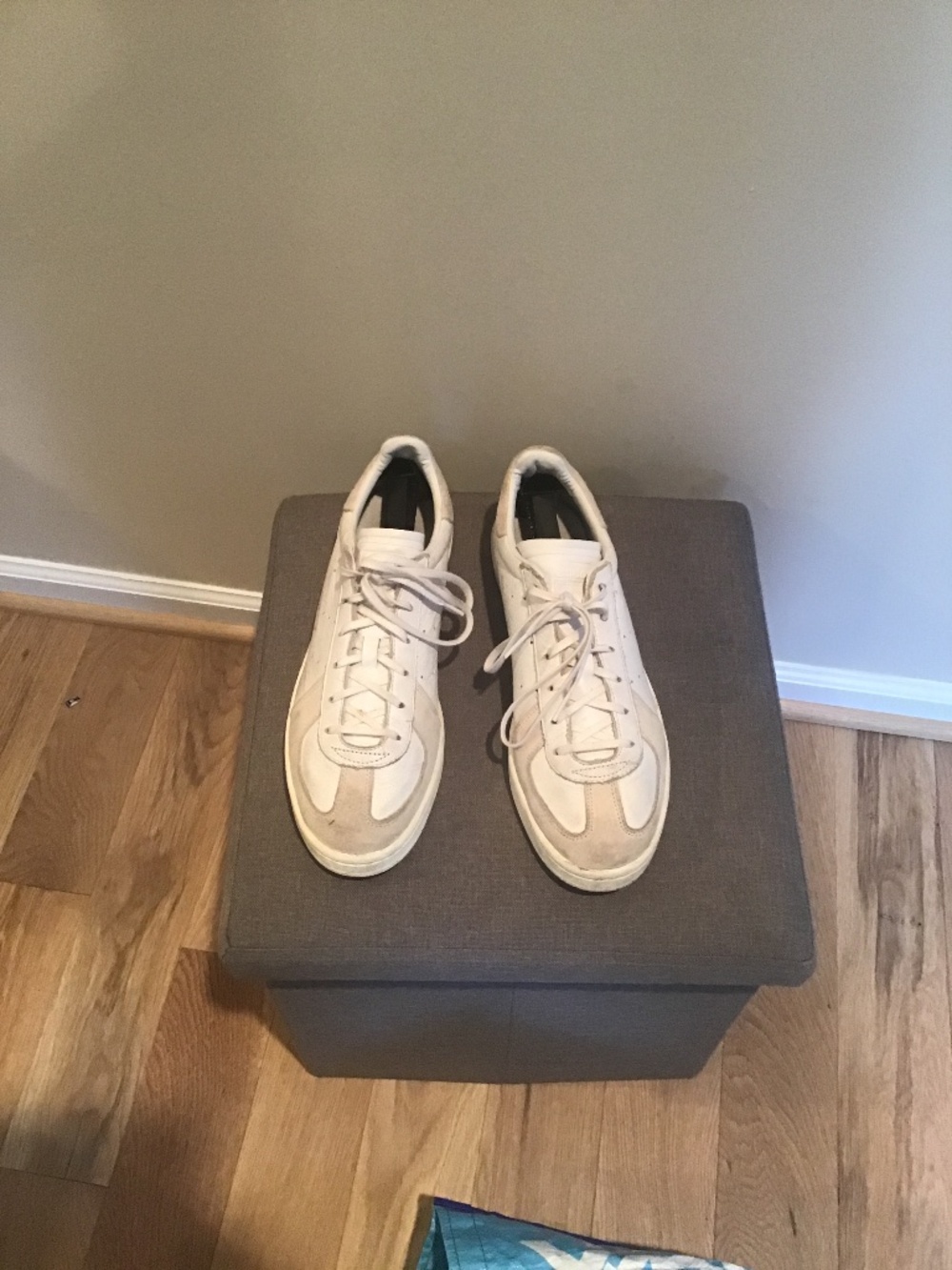 Adidas German Army Trainers size 11 all white leather